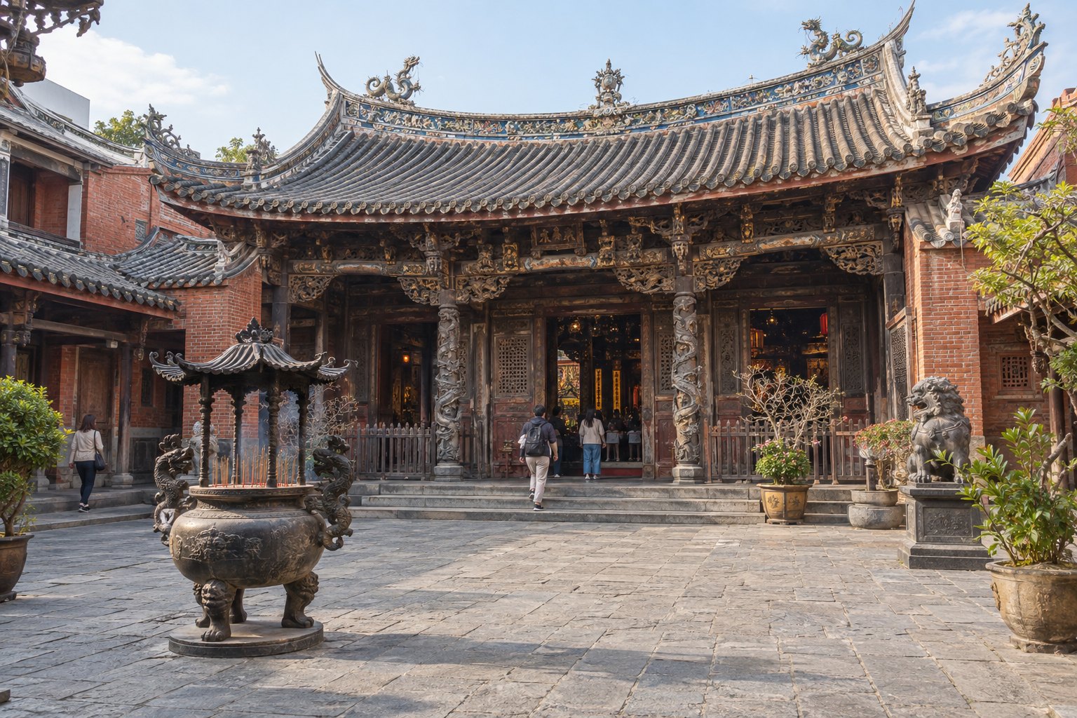 彰化鹿港龍山寺寫實生成示意圖